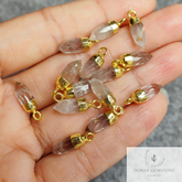 Golden Rutile Pencil Pendant, Gold/Rose Gold Electroplated Pencil Charm, Ethnic Pencil Pendant, Statement Jewelry, Gift For Her, Jewelry